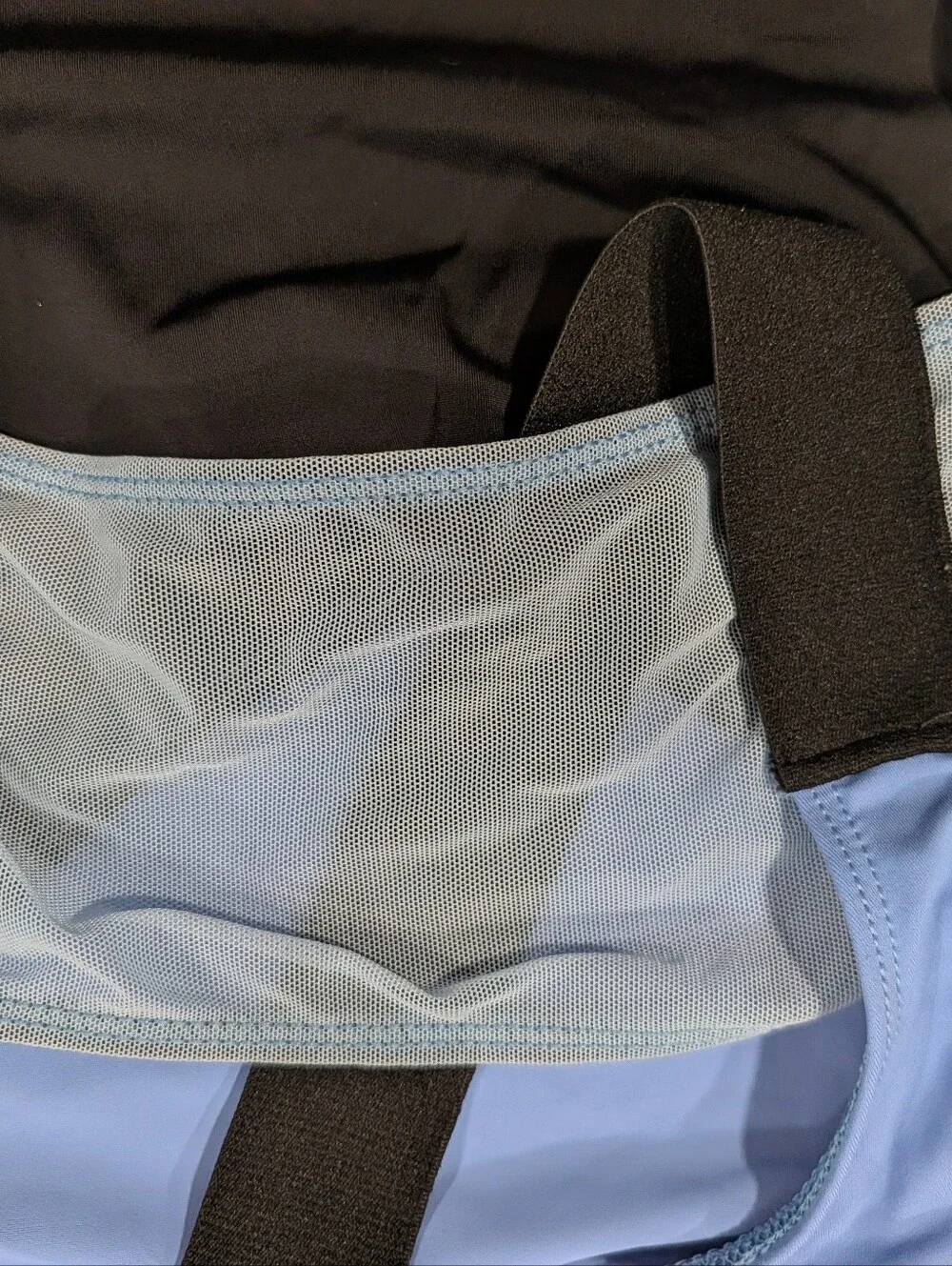 CUTE GK ELITE Gymnastics Dance Leotard CL Large Powder Blue MESH STRAPPY Back